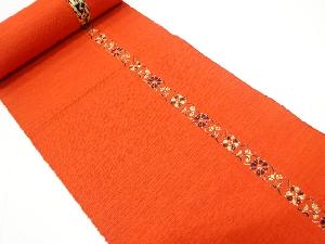 アンティーク　縞に花模様織り出し　八寸帯地反物